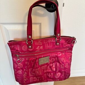 Large pink Coach purse